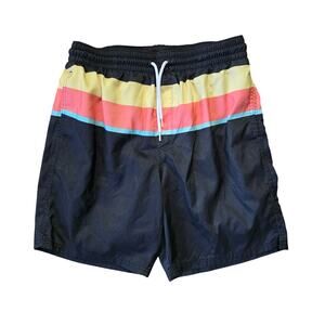 Old Navy Men’s Charcoal Striped Swim Trunks Size M